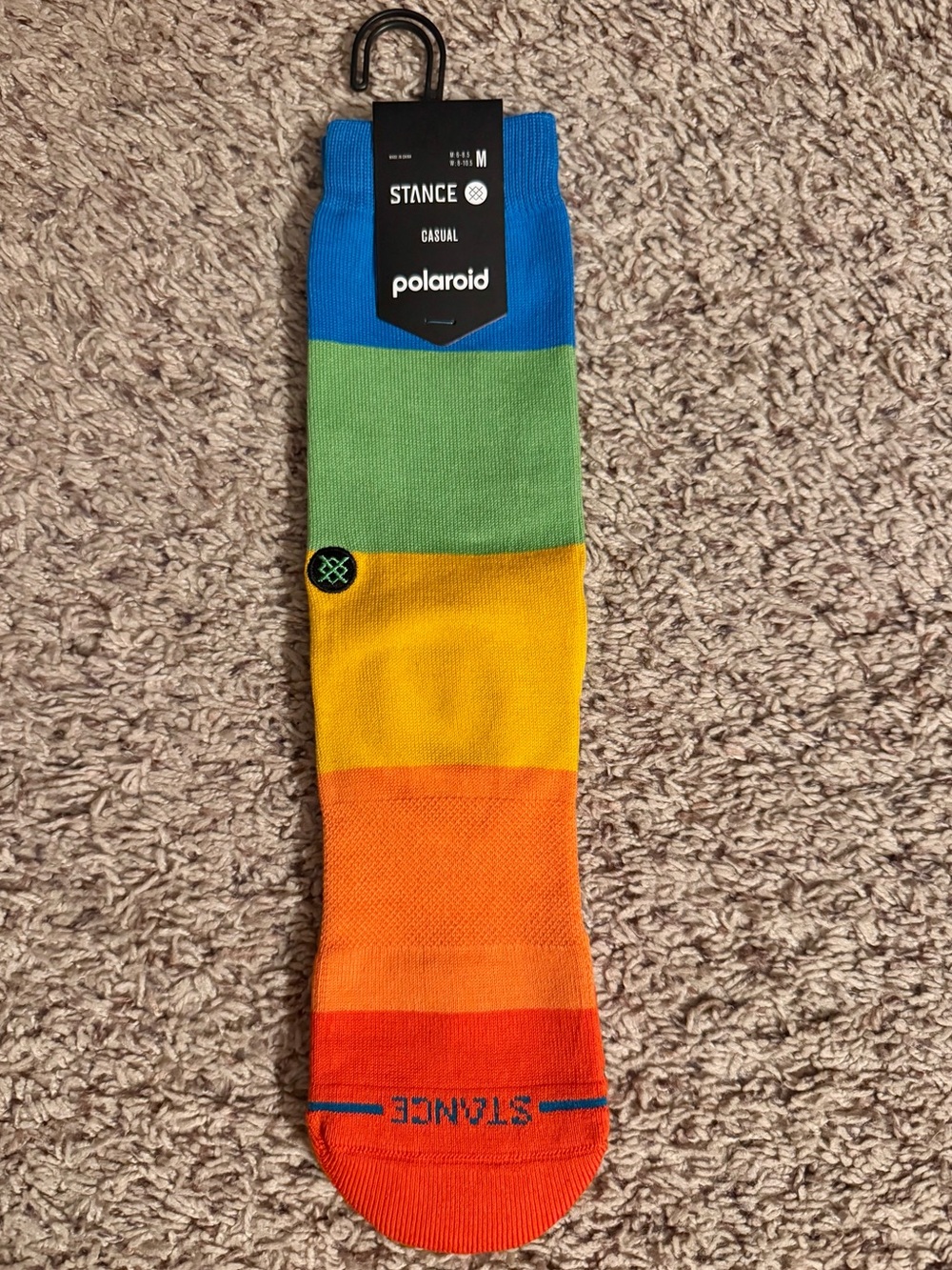 NWT Stance Polaroid Colorblock Multi-color Crew Socks Men’s Medium